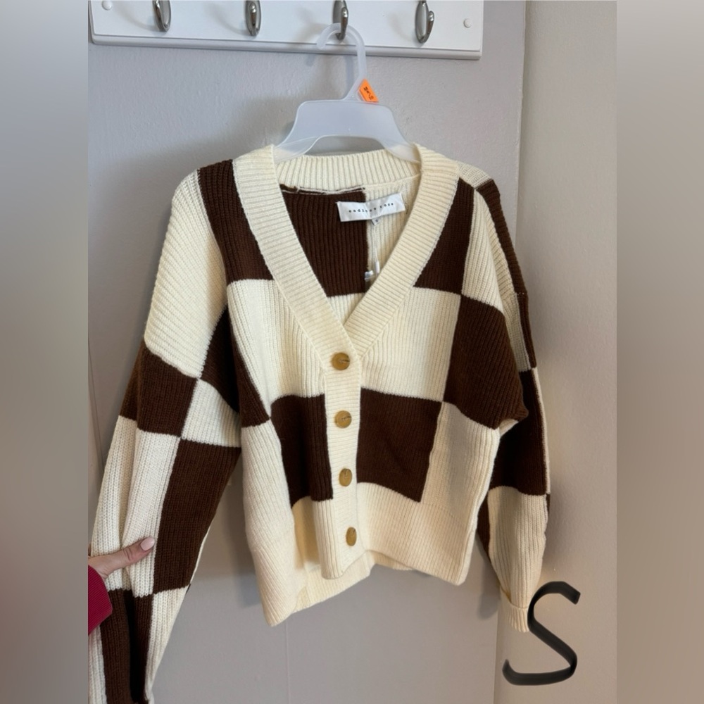 Checkered cardigan